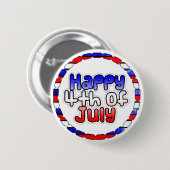 Happy Fourth of Juli Button (Voorkant /achterkant)