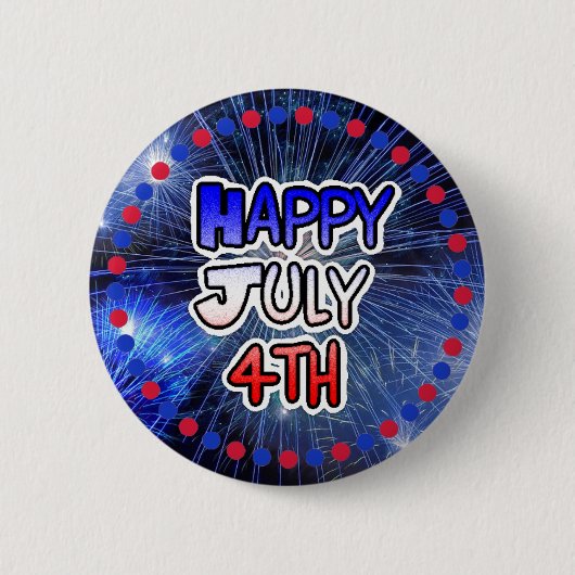 Happy Fourth of Juli Button (Voorkant)