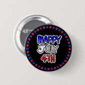 Happy Fourth of Juli Button (Voorkant /achterkant)