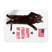 Happy Fourth of Juli Cite Cat Holding Flag Holiday Magneet (Horizontaal)