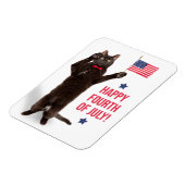 Happy Fourth of Juli Cite Cat Holding Flag Holiday Magneet (Linkerzijde)