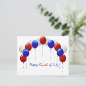 Happy Fourth of Juli Colorful Balloons Briefkaart (Staand voorkant)