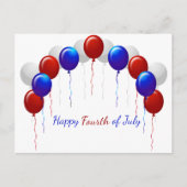 Happy Fourth of Juli Colorful Balloons Briefkaart (Voorkant)