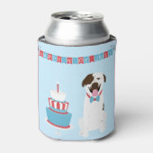 Happy Fourth of Juli Dog Red White Blue Blikjeskoeler (Blikje Voorkant)