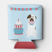 Happy Fourth of Juli Dog Red White Blue Blikjeskoeler (Achterkant)