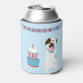 Happy Fourth of Juli Dog Red White Blue Blikjeskoeler (Blikje Achterkant)