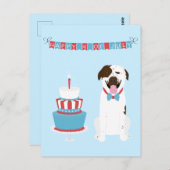 Happy Fourth of Juli Dog Red White Blue Briefkaart (Voorkant / Achterkant)