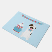 Happy Fourth of Juli Dog Red White Blue Deurmat (Schuin)