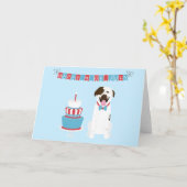 Happy Fourth of Juli Dog Red White Blue Kaart (Gele Bloem)