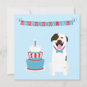 Happy Fourth of Juli Dog Red White Blue Kaart (Voorkant)