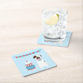 Happy Fourth of Juli Dog Red White Blue Kartonnen Onderzetters (Insitu)