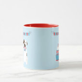 Happy Fourth of Juli Dog Red White Blue Mok (Midden)