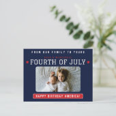 Happy Fourth of Juli Familie Foto Briefkaart (Staand voorkant)