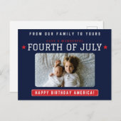 Happy Fourth of Juli Familie Foto Briefkaart (Voorkant / Achterkant)