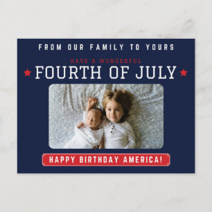 Happy Fourth of Juli Familie Foto Briefkaart