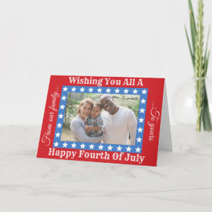 Happy Fourth of Juli Family Photo Card Kaart