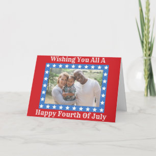 Happy Fourth of Juli Family Photo Card Kaart
