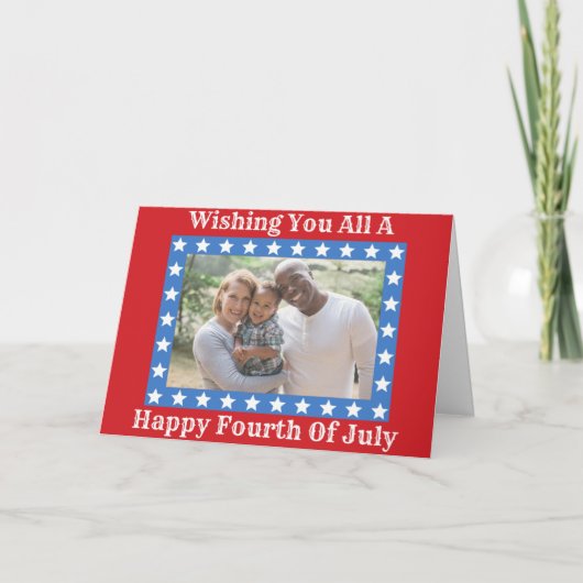 Happy Fourth of Juli Family Photo Card Kaart (Voorkant)