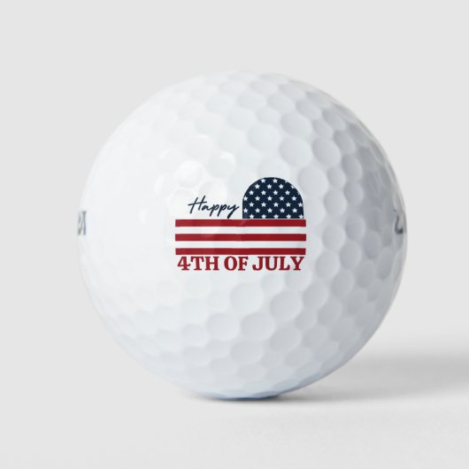 Happy Fourth of Juli Golfballen (Voorkant)