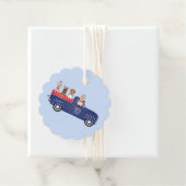 Happy Fourth of Juli Honden Pickup Truck Bedankjes Labels (In situ)