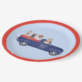 Happy Fourth of Juli Honden Pickup Truck Papieren Bordje (Gekanteld)