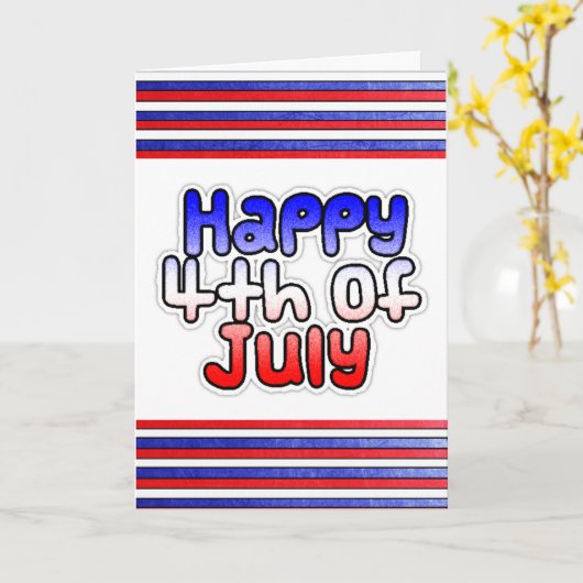 Happy Fourth of Juli Kaart (Gele Bloem)