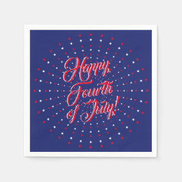 Happy Fourth of Juli manuscript rode witte marines Servet