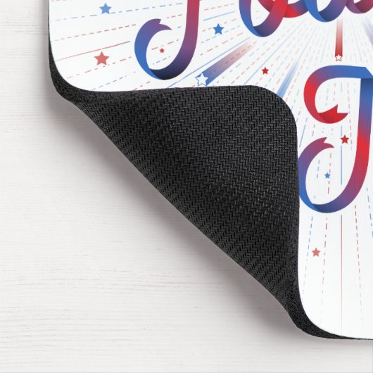 Happy Fourth of Juli Mousepad / White Muismat (Hoek)