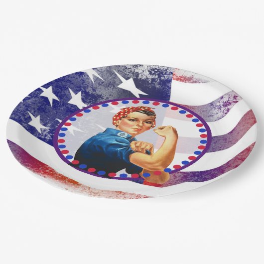 Happy Fourth of Juli Onafhankelijke Vrouw Papieren Bordje (Gekanteld)