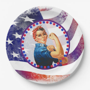 Happy Fourth of Juli Onafhankelijke Vrouw Papieren Bordje
