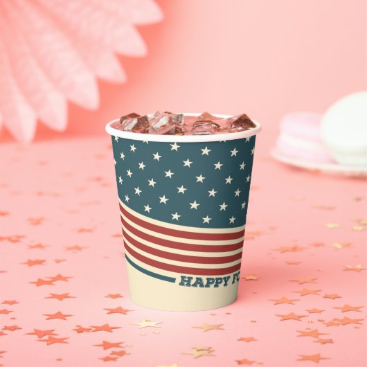 Happy Fourth of Juli Paper Cup Papieren Bekers (Insitu)