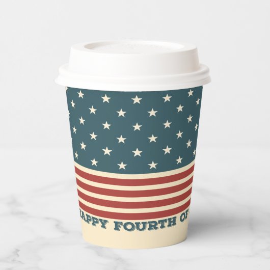 Happy Fourth of Juli Paper Cup Papieren Bekers (Links)