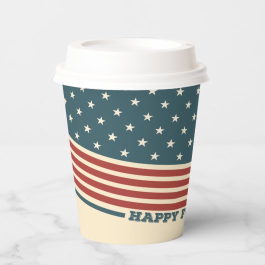 Happy Fourth of Juli Paper Cup Papieren Bekers (Voorkant)