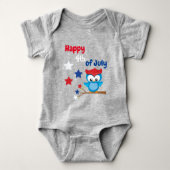 Happy Fourth of Juli Patriotic Owl Romper (Voorkant)
