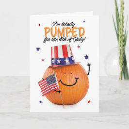 Happy Fourth of Juli Patriotic Pumpkin Feestdagen Kaart
