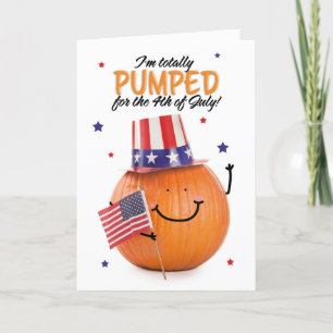 Happy Fourth of Juli Patriotic Pumpkin Feestdagen Kaart