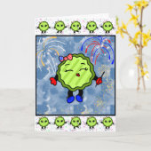 Happy Fourth of Juli Pickle | Funny Holiday Kaart (Gele Bloem)