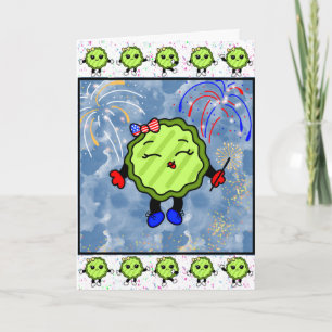 Happy Fourth of Juli Pickle   Funny Holiday Kaart