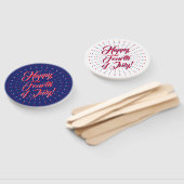 Happy Fourth of Juli red white marine blue stars Handwaaier (Niet-gemonteerd)