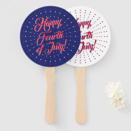 Happy Fourth of Juli red white marine blue stars Handwaaier