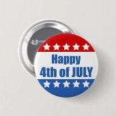 Happy Fourth of Juli Ronde Button 5,7 Cm (Voorkant /achterkant)