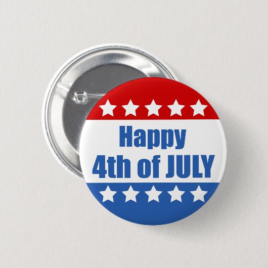 Happy Fourth of Juli Ronde Button 5,7 Cm (Voorkant /achterkant)