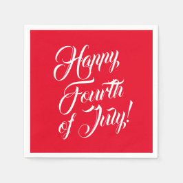 Happy Fourth of Juli scheurt witte rode elegant Servet