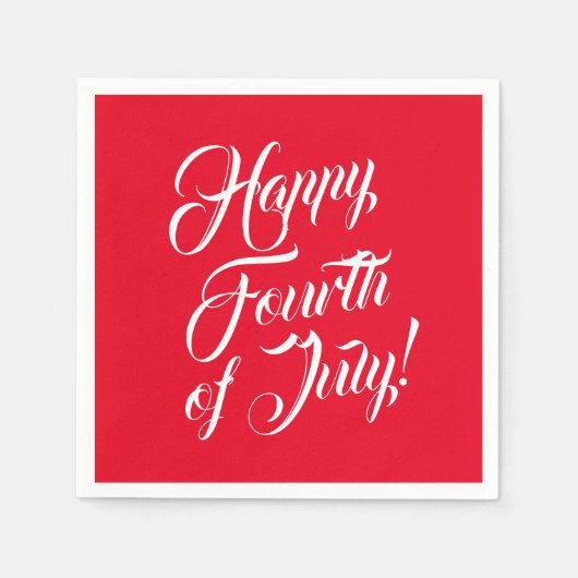 Happy Fourth of Juli scheurt witte rode elegant Servet (Voorkant)