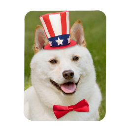 Happy Fourth of Juli Shiba Inu Dog in Pet Magneet