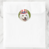 Happy Fourth of Juli Shiba Inu Dog in Pet Ronde Sticker (Tas)
