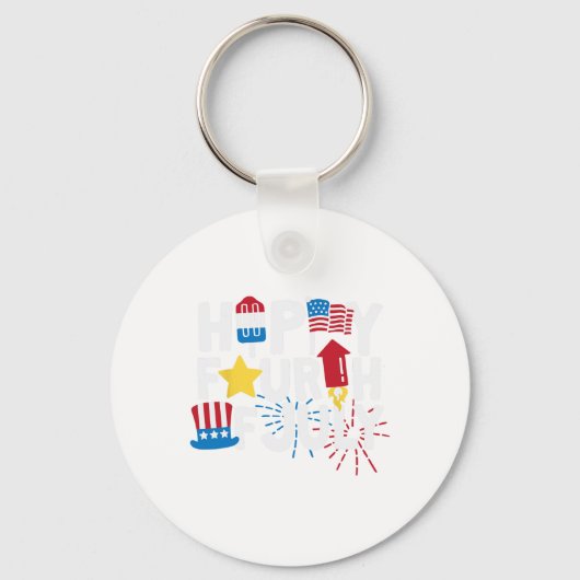 Happy Fourth of Juli Sleutelhanger (Voorkant)