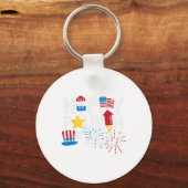 Happy Fourth of Juli Sleutelhanger (Voorkant)