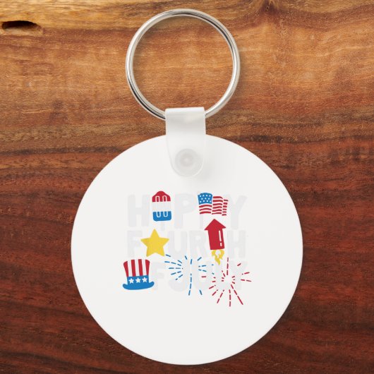 Happy Fourth of Juli Sleutelhanger (Voorkant)