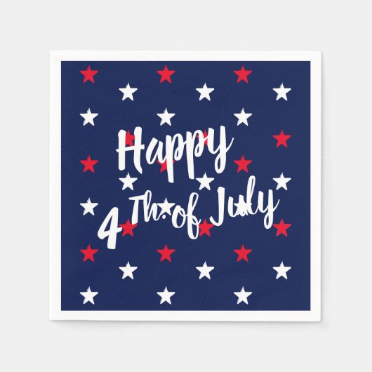 Happy Fourth of julred white & navy blue stars Servet (Voorkant)